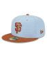 ფოტო #1 პროდუქტის Men's Light Blue/Brown San Francisco Giants Spring Color Basic Two-Tone 59Fifty Fitted Hat