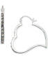 ფოტო #1 პროდუქტის Marcasite Heart Small Hoop Earrings (1/4 ct. t.w.) in Sterling Silver, 1"