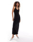 Фото #1 товара Weekday Astrid halter neck maxi dress in black exclusive to ASOS