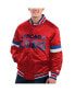 Фото #1 товара Men's Red Distressed Chicago Cubs Home Game Satin Full-Snap Varsity Jacket