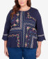 Фото #1 товара Plus Size In Full Bloom Flower Embroidery Quad Top