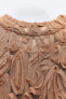 Пальто из рельефной ткани с бусинами ZARA