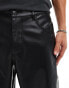 Фото #3 товара ASOS DESIGN baggy leather look trousers in black