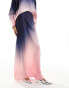 Фото #6 товара Style Cheat satin maxi skirt in ombre effect co-ord