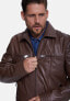 ფოტო #3 პროდუქტის Men's Fashion Leather Jacket, Nappa Chocolate Brown