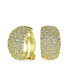 ფოტო #1 პროდუქტის Fashion Bridal Pave Encrusted Crystal Wide Half Dome Clip On Earrings For Women Wedding Party Non Pierced Ears Yellow Gold Plated