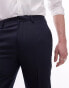 Topman stretch slim textured suit trousers in navy