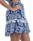 Фото #3 товара Women's Cotton Tassel-Trim Tiered Cover-Up Skirt