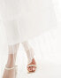 Фото #4 товара Vila Petite Bridal tulle plunge maxi dress with tiered skirt in white