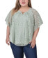 ფოტო #1 პროდუქტის Plus Size Lace Poncho Top with Bar