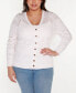 Фото #5 товара Black Label Plus Size Pointelle Button Front Cardigan Sweater