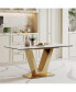Фото #1 товара Sintered Stone Composite Glass Dining Table