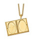 Yellow IP-plated Cross Bible Locket Pendant Curb Chain Necklace