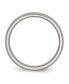 ფოტო #3 პროდუქტის Titanium Brushed and Polished Grooved Wedding Band Ring