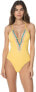Фото #1 товара ISABELLA ROSE Women's 176385 V-Neck Plunge X-Back One Piece Swimsuit Size S