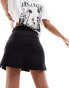 Фото #3 товара Pieces rhinestone denim mini skirt in black