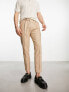 Фото #1 товара ASOS DESIGN wedding tapered wool mix smart trousers in tweed stone