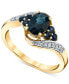 Фото #1 товара Кольцо Macy's Sapphire & Diamond Stylish Glow