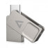 Фото #4 товара V7 VF3128GTC - 128 GB - USB Type-A / USB Type-C - 3.2 Gen 1 (3.1 Gen 1) - 150 MB/s - Swivel - Silver