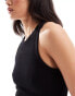 Фото #2 товара Stradivarius high neck seamless ribbed vest top in black