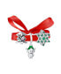 Фото #1 товара Christmas Tree Set of 3 Snowflake Santa Helper Fun Holiday Cartoon Dangling Enamel Green Elf Charm Bead For Teen Sterling Silver For European Bracelet