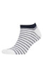 Erkek Çizgili 5'li Pamuklu Patik Çorap Z7299azns