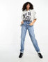 ASOS DESIGN Tall high rise relaxed mom jeans in mid blue