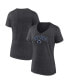 ფოტო #1 პროდუქტის Women's Heather Charcoal Penn State Nittany Lions Evergreen Campus V-Neck T-shirt