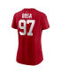 ფოტო #3 პროდუქტის Women's Nick Bosa Scarlet San Francisco 49ers Player Name and Number T-shirt