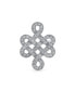 Eternal Celtic Love Knot Work Cubic Zirconia Pave CZ Wedding Brooch Pin For Women Rhodium Plated Brass 1.2 Inch