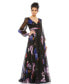 ფოტო #1 პროდუქტის Women's Floral Print Chiffon Long Sleeve Maxi Dress