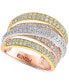 ფოტო #1 პროდუქტის EFFY® Diamond Multirow Crossover Statement Ring (1-3/8 ct. t.w.) in 14k Gold, White Gold & Rose Gold