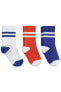 Erkek Çocuk 3'lü Soket Çorap Set 2-12 Yaş Saks Mavisi