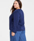 Фото #2 товара Trendy Plus Size Long-Sleeve Pintuck Blouse, Created for Macy's