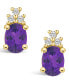 Amethyst (2-3/8 ct. t.w.) and Diamond (1/5 ct. t.w.) Stud Earrings in 14K Yellow Gold
