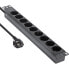 Фото #5 товара InLine 19" Socket strip - 9-way earthing contact - without switch - 2m - black