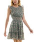 ფოტო #3 პროდუქტის Juniors' Printed Smocked-Waist Tiered Ruffle Dress