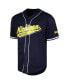 Men's Navy Michigan Wolverines Mesh Full-Button Replica Baseball Jersey