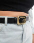 Фото #2 товара ASOS DESIGN Curve angled square buckle waist and hip jeans belt in black