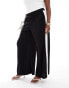 Yours stripe side trousers in black