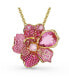 Фото #1 товара Swarovski crystal Pave Flower Florere Pendant Necklace And Brooch