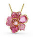 Crystal Pave Flower Florere Pendant Necklace And Brooch