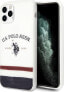 Фото #1 товара Чехол жесткий U.S. Polo Assn US Polo USHCN65PCSTRB для iPhone 11 Pro Max белый/белый Tricolor Pattern Collection