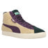 Фото #3 товара Puma Basket Vintage Sherpa High Top Mens Green Sneakers Casual Shoes 381179-01