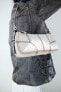 Crackled-effect mini shoulder bag