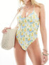 & Other Stories v neck swimsuit in floral print