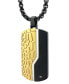 ფოტო #2 პროდუქტის Diamond Accent Dog Tag 22" Pendant Necklace in Black & Gold-Tone Ion Plated Stainless Steel