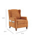 Wingback Fabric Push Back Recliner with Rivet Detailing