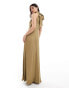 Фото #4 товара Maids to Measure Bridesmaid high neck maxi dress in olive