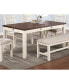 Фото #2 товара Rectangular Dining Table with Drawers, White/Walnut Finish